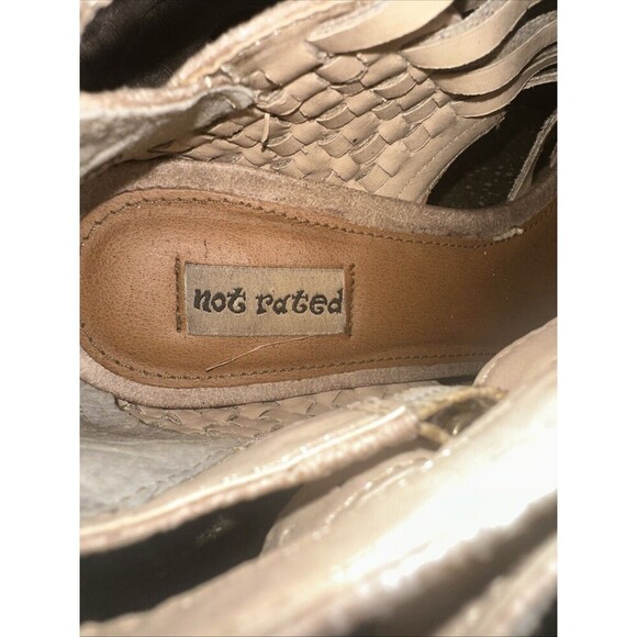 Not Rated Tan Gladiator Peep Toe Heeled Sandals Women’s 7.5 Boho Chic - Picture 5 of 6